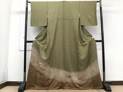 平和屋着物■訪問着　流水風景文　暈し染め　金銀彩　正絹　逸品　CABG7136xi