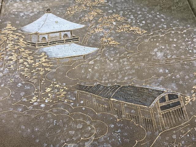 平和屋着物■訪問着　流水風景文　暈し染め　金銀彩　正絹　逸品　CABG7136xi