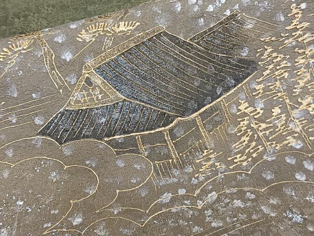 平和屋着物■訪問着　流水風景文　暈し染め　金銀彩　正絹　逸品　CABG7136xi