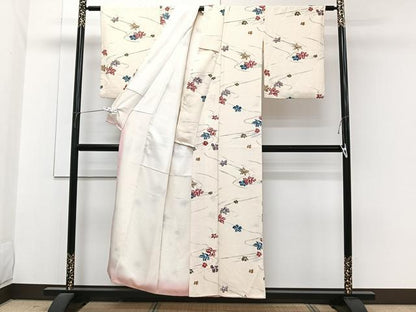 平和屋着物■上質な小紋　流水花文　正絹　逸品　CABG7139xi