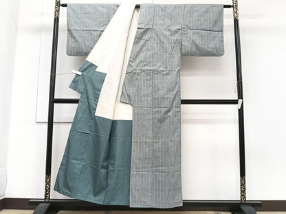 平和屋着物■上質な紬　縞　正絹　逸品　CABG7140xi