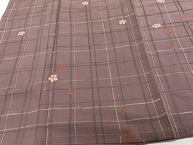 平和屋着物■上質な小紋　格子花文　金彩　正絹　逸品　未使用　CABG7142xi