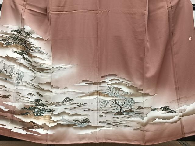 平和屋着物■豪華色留袖　龍谷　雲取り飛鳥風景文　暈し染め　金彩　正絹　逸品　CABG7153xi