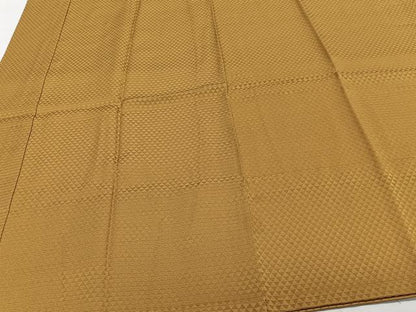 平和屋着物■長襦袢　無双仕立て　鱗地紋　山吹茶色　半衿刺繍　正絹　逸品　CABG7155xi