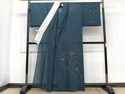 平和屋着物＊夏物　訪問着　絽　竹屋町刺繍　枝垂れ蜻蛉　金彩　正絹　逸品　CABG7157xi