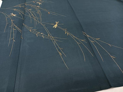 平和屋着物＊夏物　訪問着　絽　竹屋町刺繍　枝垂れ蜻蛉　金彩　正絹　逸品　CABG7157xi