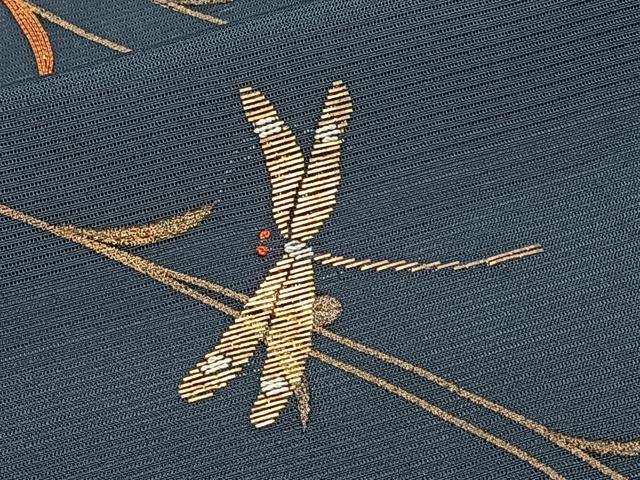 平和屋着物＊夏物　訪問着　絽　竹屋町刺繍　枝垂れ蜻蛉　金彩　正絹　逸品　CABG7157xi