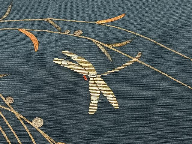 平和屋着物＊夏物　訪問着　絽　竹屋町刺繍　枝垂れ蜻蛉　金彩　正絹　逸品　CABG7157xi