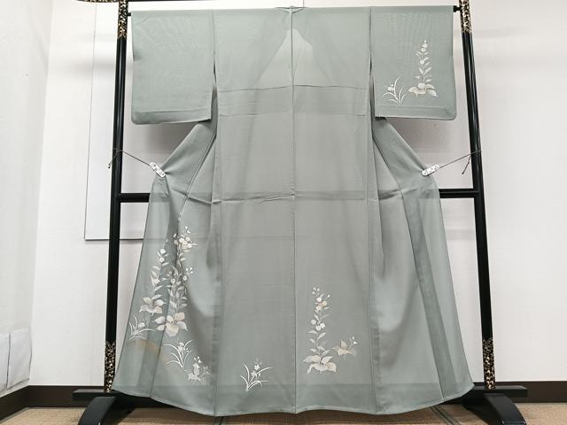 平和屋着物＊夏物　訪問着　絽　草花文　金彩　正絹　逸品　CABG7158xi