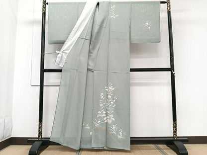 平和屋着物＊夏物　訪問着　絽　草花文　金彩　正絹　逸品　CABG7158xi