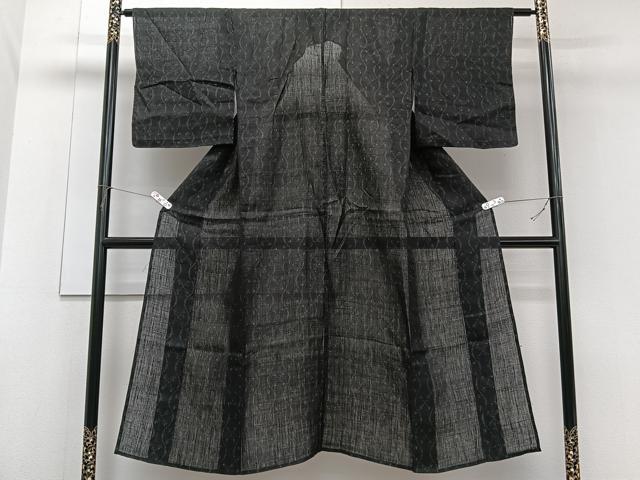 平和屋着物＊夏物　上布　立ち分銅花文　麻　逸品　CABG7160xi