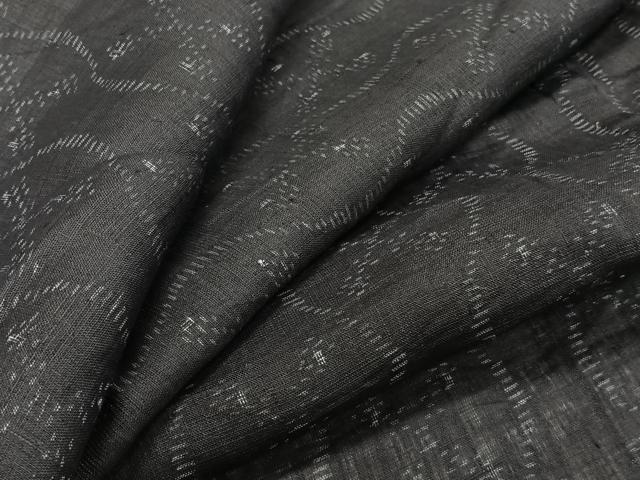 平和屋着物＊夏物　上布　立ち分銅花文　麻　逸品　CABG7160xi