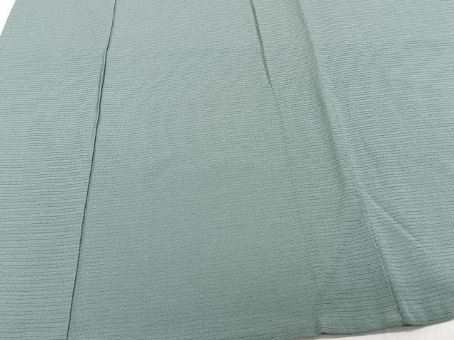 平和屋着物＊夏物　色無地　絽　ちりめん　千草色　正絹　逸品　CABG7163xi