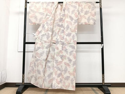 平和屋着物＊夏物　小紋　紗　舞葉文　交織　CABG7164xi