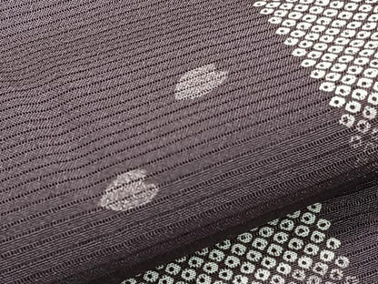 平和屋着物＊夏物　小紋　絽　格子花びら文　正絹　逸品　CABG7168xi