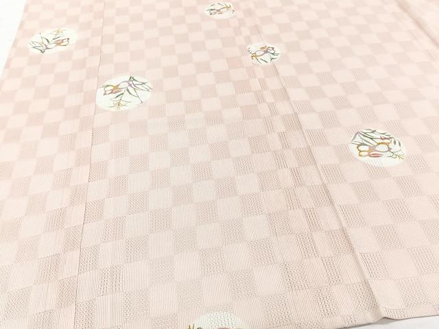 平和屋着物＊夏物　訪問着　市松紋紗　型染め　跳兎　正絹　逸品　CABG7169xi