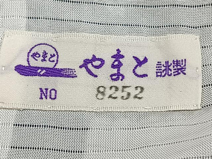 平和屋着物＊夏物　小紋　縦絽　籬流水花文　ロング丈　正絹　逸品　CABG7175xi
