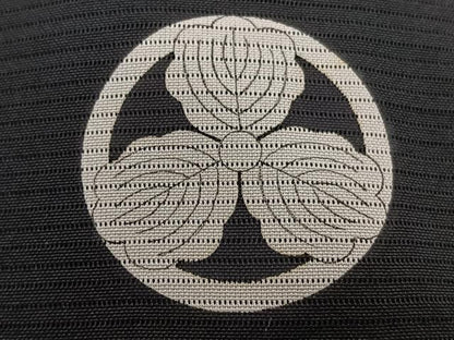 平和屋着物＊夏物　男性　黒紋付　絽　正絹　逸品　CABG7176xi