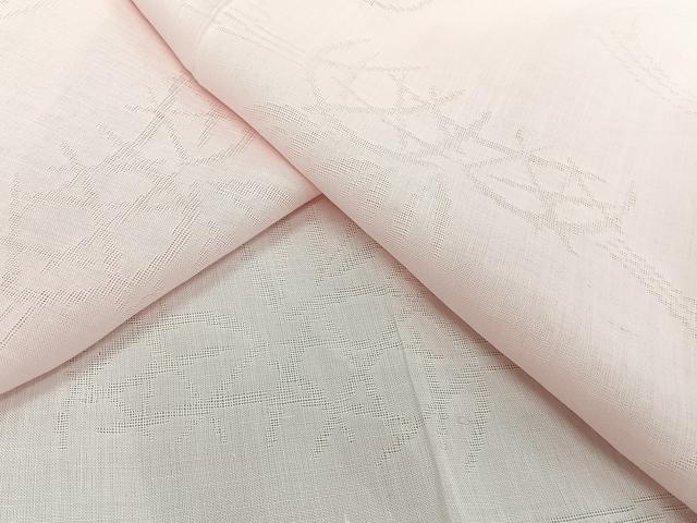 平和屋着物＊夏物　長襦袢　籬流水草紋紗　鴇色　麻　逸品　CABG7178xi