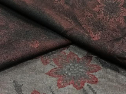 平和屋着物＊夏物　小紋　紗　花唐草文　正絹　逸品　CABG7179xi