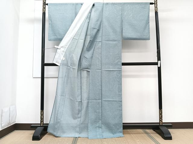 平和屋着物＊夏物　小紋　絽　柳文　さんび謹製　洗える着物　CABG7187xi