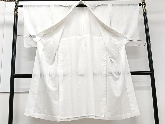 平和屋着物＊夏物　長襦袢　流水草花紋紗　半衿ビーズ　洗える着物　CABG7189xi