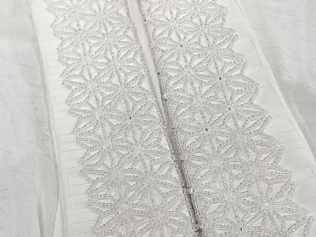 平和屋着物＊夏物　長襦袢　流水草花紋紗　半衿ビーズ　洗える着物　CABG7189xi