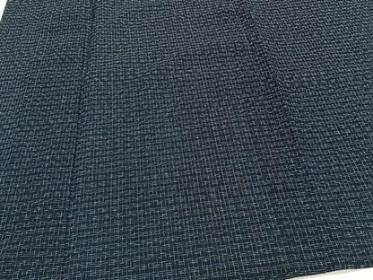平和屋着物∴夏物　男性　浴衣　紬　格子文　綿　逸品　CABG7191xi