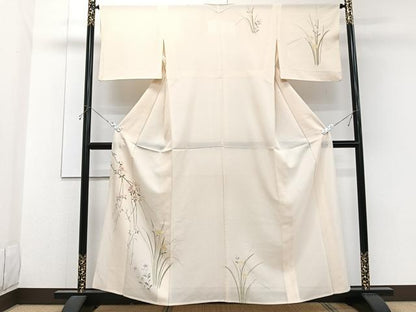 平和屋着物＊夏物　訪問着　絽　友禅　枝花文　正絹　逸品　CABG7193xi