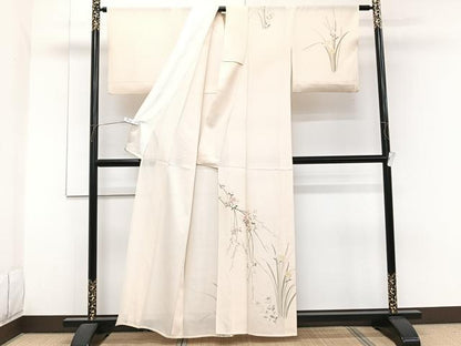 平和屋着物＊夏物　訪問着　絽　友禅　枝花文　正絹　逸品　CABG7193xi