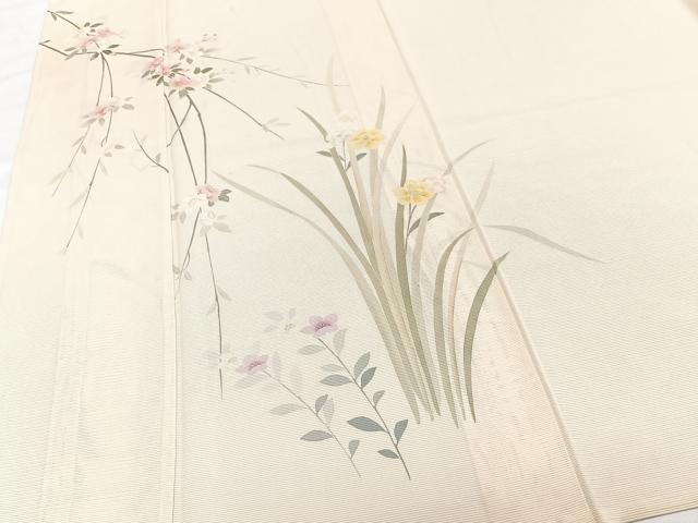 平和屋着物＊夏物　訪問着　絽　友禅　枝花文　正絹　逸品　CABG7193xi