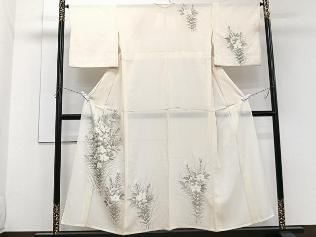 平和屋着物＊夏物　訪問着　絽　手描き　草花文　正絹　逸品　CABG7195xi
