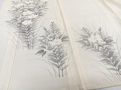 平和屋着物＊夏物　訪問着　絽　手描き　草花文　正絹　逸品　CABG7195xi