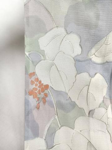 平和屋着物＊夏物　小紋　絽　葡萄蔦の葉文　正絹　逸品　CABG7196xi