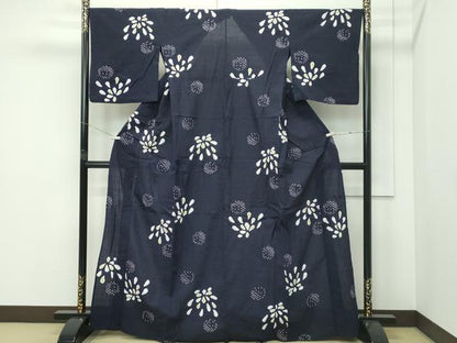 平和屋着物∴夏物　浴衣　絞り　舞花文　綿　逸品　CABG7201rv