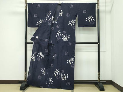 平和屋着物∴夏物　浴衣　絞り　舞花文　綿　逸品　CABG7201rv