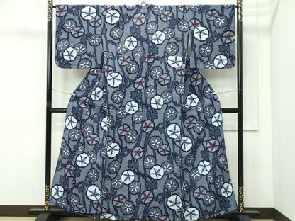 平和屋着物∴夏物　浴衣　朝顔　綿　逸品　CABG7205rv