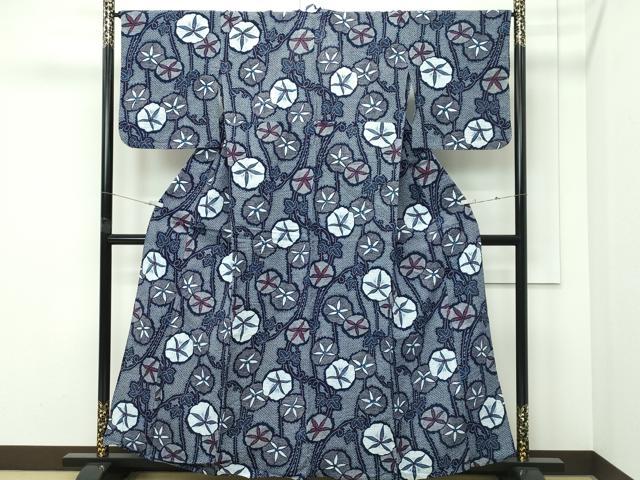 平和屋着物∴夏物　浴衣　朝顔　綿　逸品　CABG7205rv