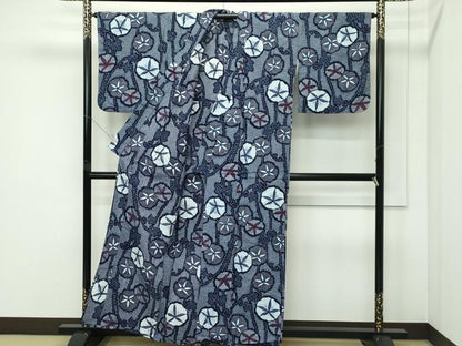 平和屋着物∴夏物　浴衣　朝顔　綿　逸品　CABG7205rv