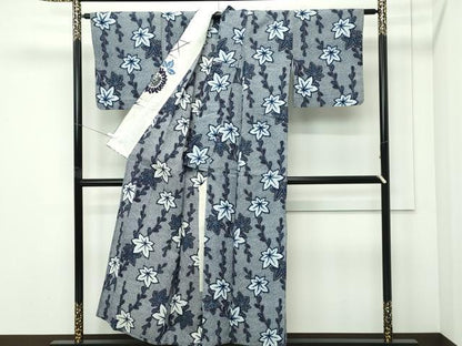 平和屋着物∴夏物　浴衣　楓　綿　逸品　CABG7206rv