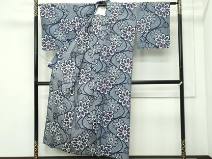 平和屋着物∴夏物　浴衣　流水菊文　綿　逸品　CABG7208rv