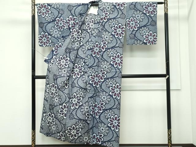 平和屋着物∴夏物　浴衣　流水菊文　綿　逸品　CABG7208rv