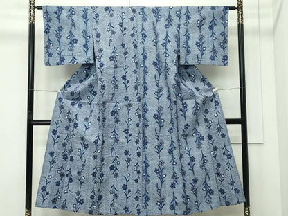 平和屋着物∴夏物　浴衣　桔梗　綿　逸品　CABG7209rv