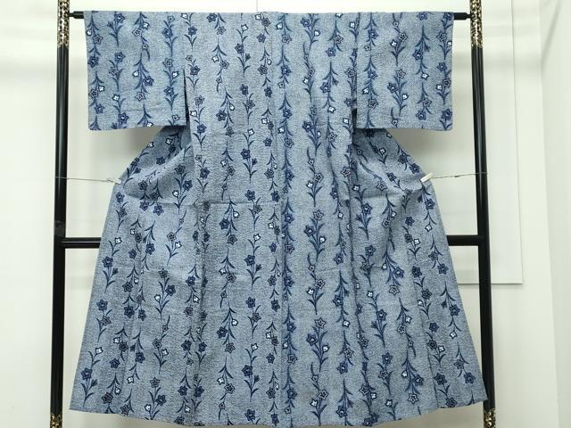 平和屋着物∴夏物　浴衣　桔梗　綿　逸品　CABG7209rv