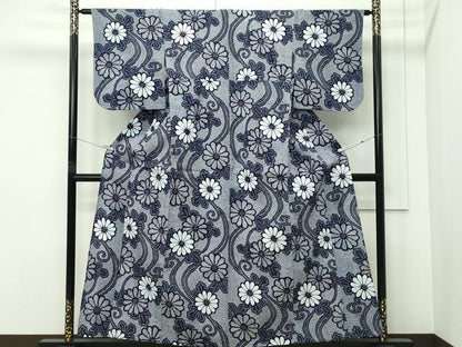 平和屋着物∴夏物　浴衣　菊唐草文　綿　逸品　CABG7210rv