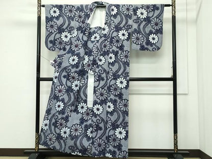 平和屋着物∴夏物　浴衣　菊唐草文　綿　逸品　CABG7210rv