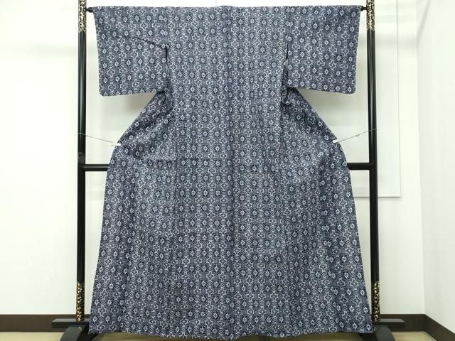 平和屋着物∴夏物　浴衣　菱花文　綿　逸品　CABG7212rv