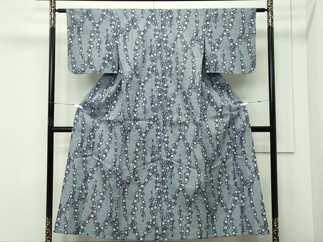 平和屋着物∴夏物　浴衣　草花文　綿　逸品　CABG7214rv