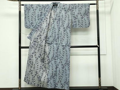 平和屋着物∴夏物　浴衣　草花文　綿　逸品　CABG7214rv