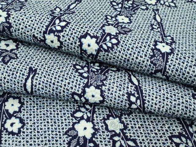 平和屋着物∴夏物　浴衣　草花文　綿　逸品　CABG7214rv